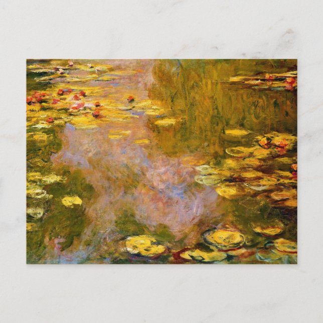 Monet - Der Wasserlily-Teich, gelbe Lilienpolster Postkarte (Vorderseite)
