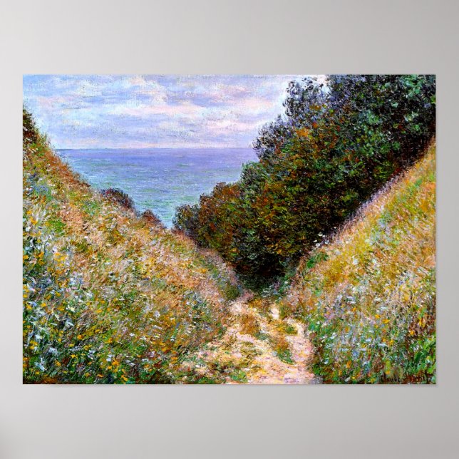 Monet - Der Weg in La Cavee, Pourville Poster (Vorne)