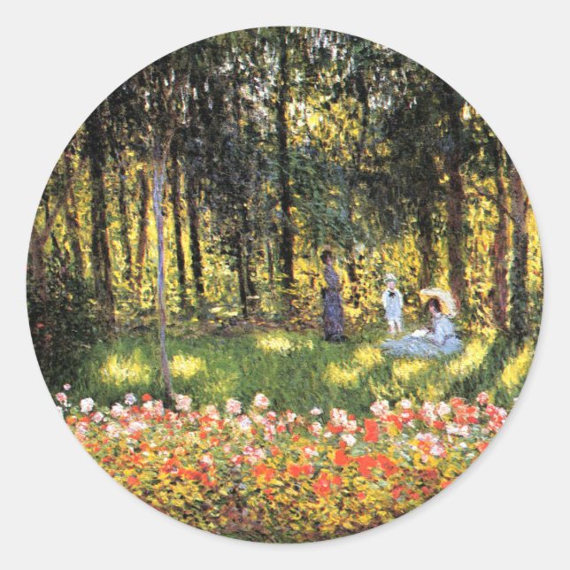 Monet - Die Familie der Künstler im Garten Runder Aufkleber (Vorderseite)