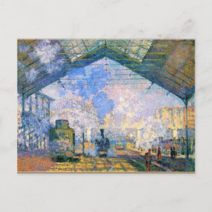 Monet - Die Gare Saint-Lazare, feine Kunst Postkarte