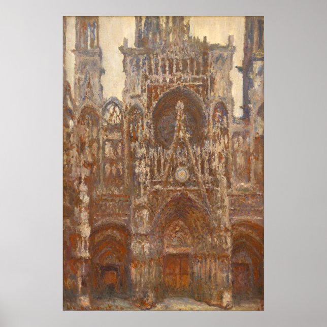Monet, die Kathedrale Rouen, das Westportal Poster (Vorne)