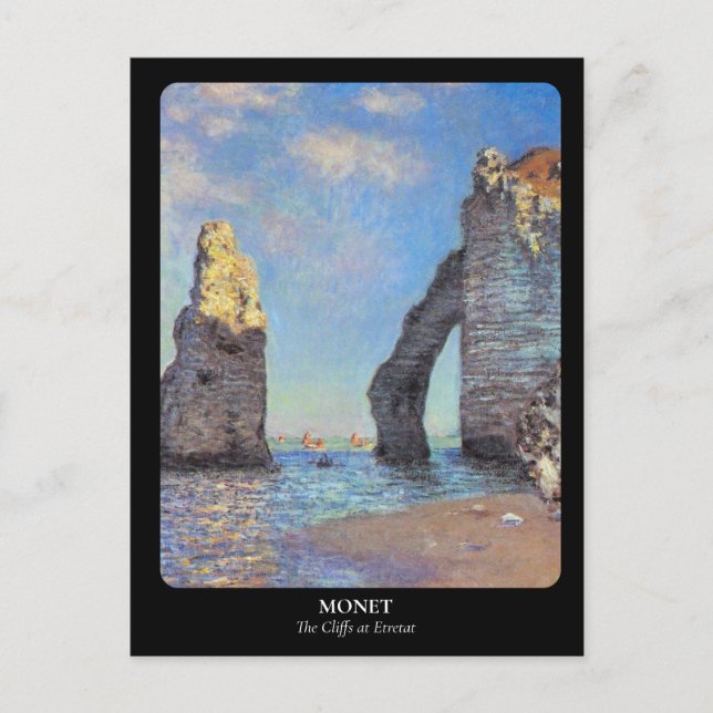 MONET / Die Klippen bei Etretat Postkarte (Vorderseite)