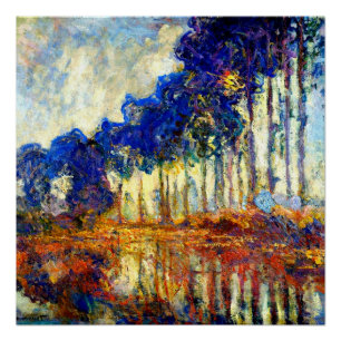 Monet - Die Poplars im Herbst Poster