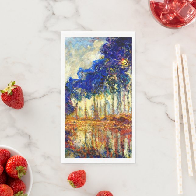 Monet - Die Poplars im Herbst Serviette (Beispiel)