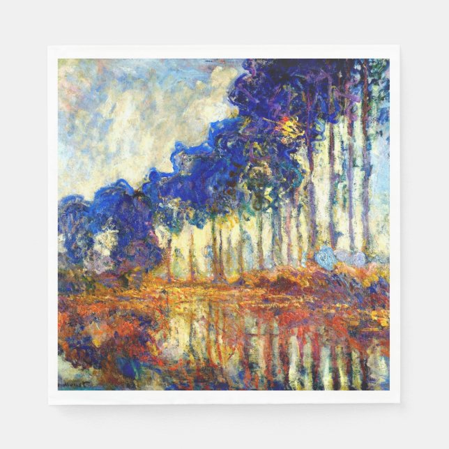 Monet - Die Poplars im Herbst, Serviette (Vorderseite)