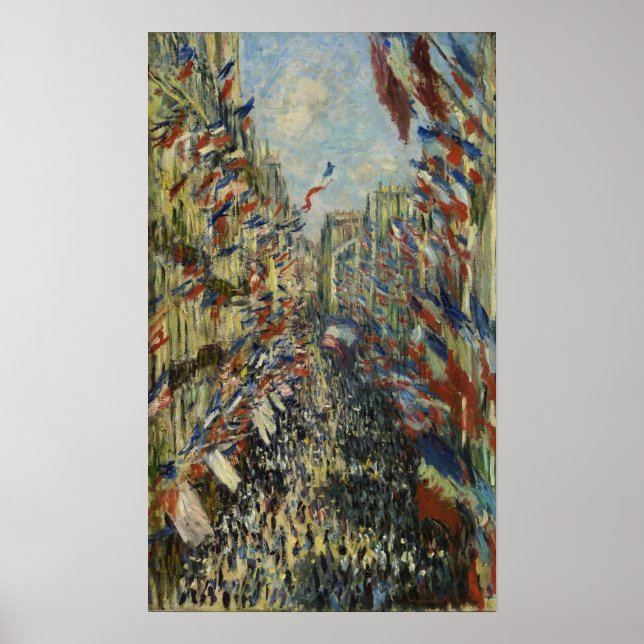 Monet - Die Rue Montorgueil der Pariser Feier Poster (Vorne)