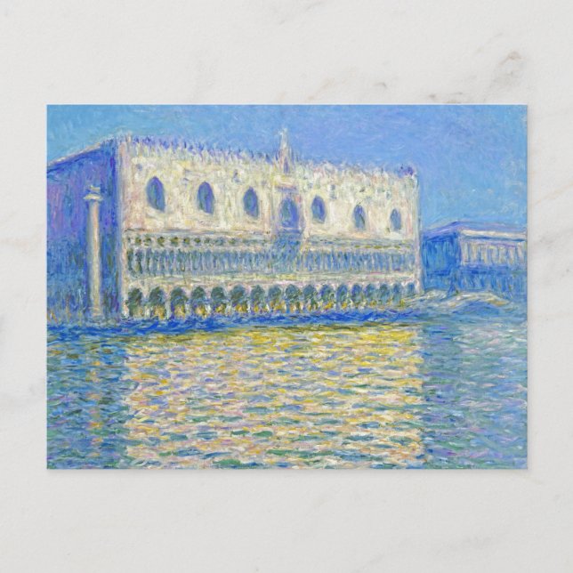 Monet Doges Palast Vintager Impressionismus Postkarte (Vorderseite)