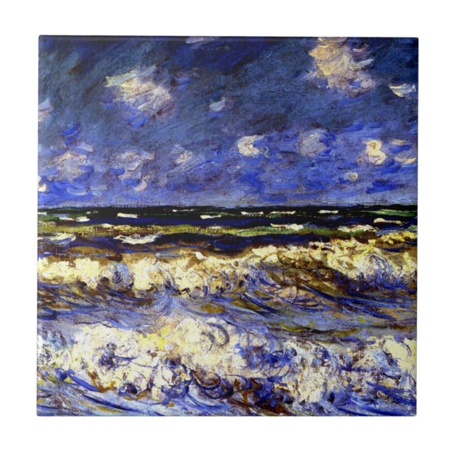 Monet - Eine stürmische See Fliese (Vorderseite)