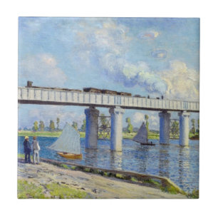 Monet: Eisenbahnbrücke in Argenteuil Fliese