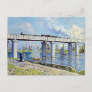Monet - Eisenbahnbrücke in Argenteuil Postkarte