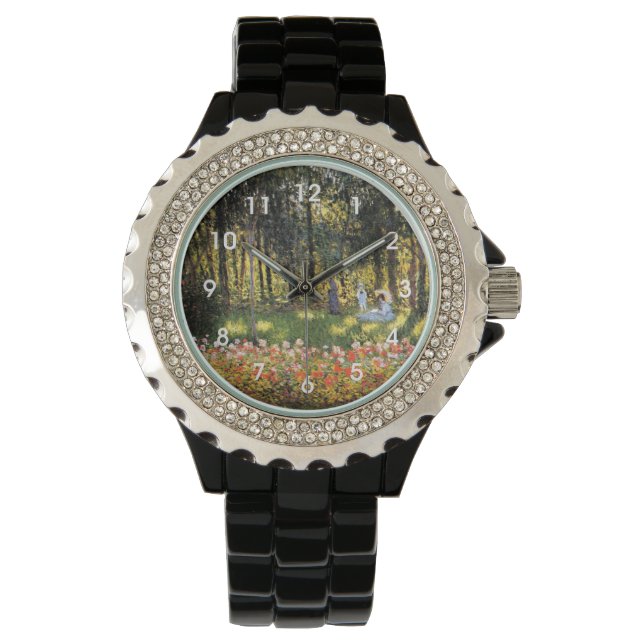 Monet - Familie der Künstler im Garten Armbanduhr (Vorderseite)
