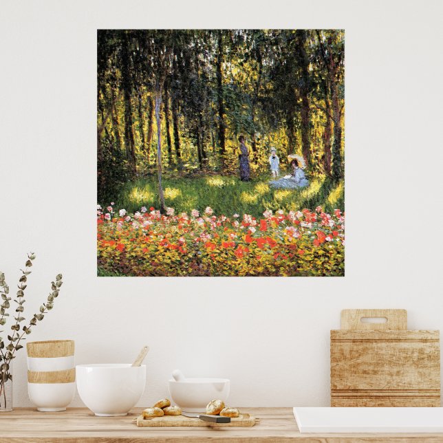 Monet - Familie der Künstler im Garten Poster (Küche)