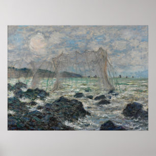 Monet - Fangnetze in Pourville Poster