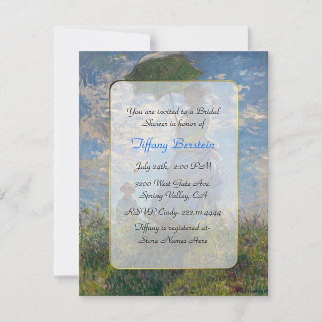 Monet feine Kunst-Brautparty Einladung (Vorderseite)