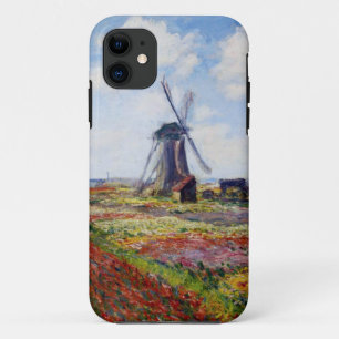 Monet Feld der Tulpen mit Windmühle iPhone 5 Fall 11 Hülle