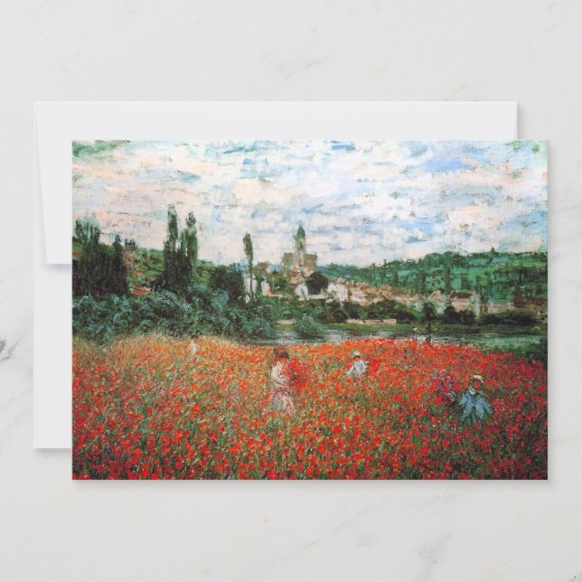 Monet Field of Red Poppies Einladungen (Vorderseite)