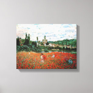 Monet Field of Red Poppies Leinwanddruck