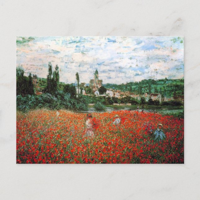 Monet Field of Red Poppies Postkarte (Vorderseite)