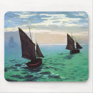 Monet Fischerboote an der Seemausunterlage Mousepad