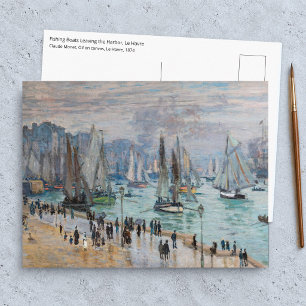 Monet - Fischerboote beim Auslaufen aus dem Hafen, Postkarte