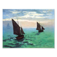Monet Fishing Boote auf See Print