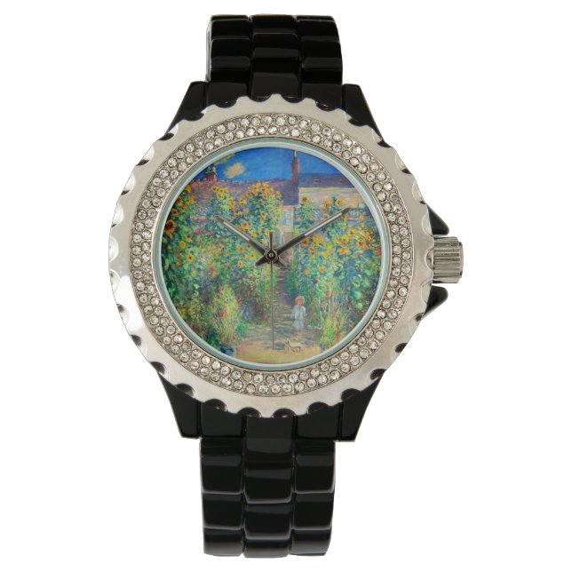 Monet Flower Garden Armbanduhr (Vorderseite)