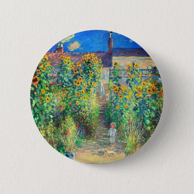 Monet Flower Garden Button (Vorderseite)