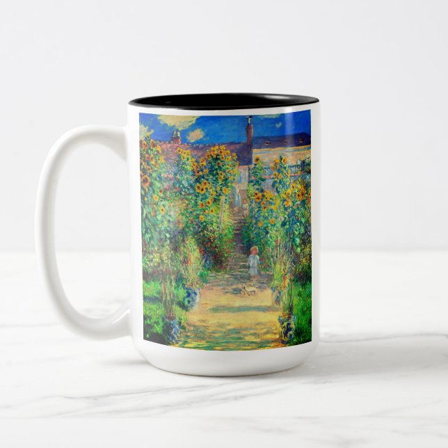 Monet Flower Garden Zweifarbige Tasse (Links)