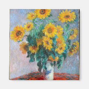 Monet France Bouquet Sunflowers Impressionist Peop Magnet