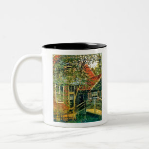 Monet France Impressionist People Little Bridge Pa Zweifarbige Tasse