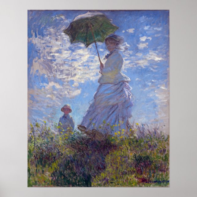 Monet France Impressionistische Menschen Frau mit  Poster (Vorne)