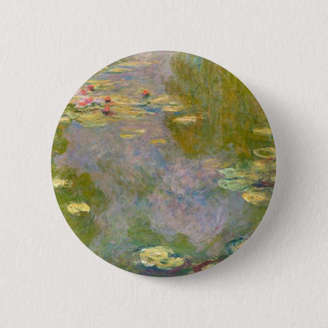 Monet France Water Lilien Impressionisten Button (Vorderseite)