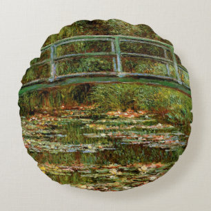 Monet Französische Japanische Brücke Giverney Rundes Kissen