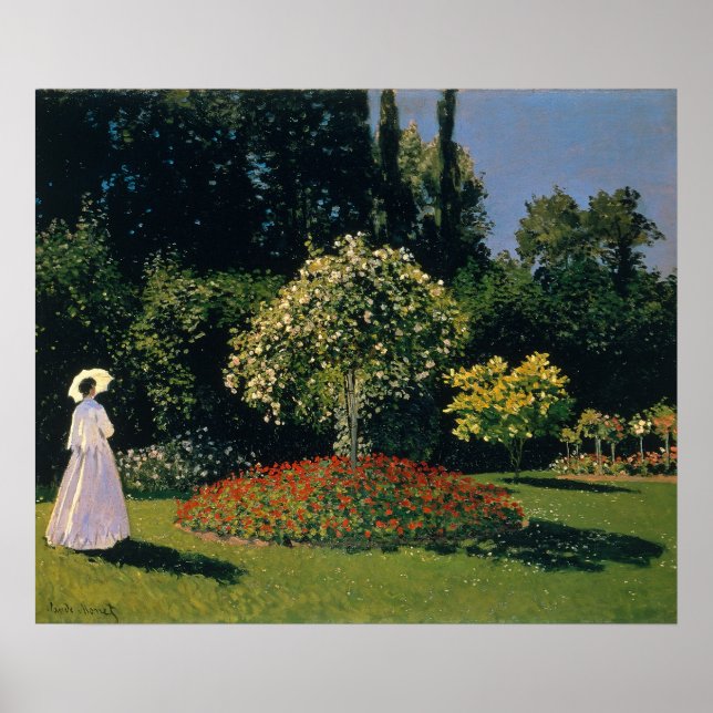 Monet - Frau im Garten Poster (Vorne)