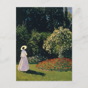 Monet - Frau im Garten Postkarte