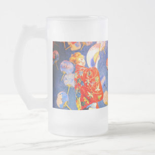 Monet Frau in japanischer Kostüm Mattglas Bierglas