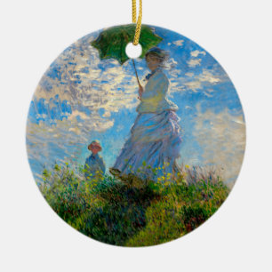 Monet Frau Sonnenschirm Impressionismus Keramik Ornament