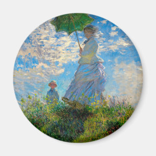 Monet Frau Sonnenschirm Impressionismus Magnet