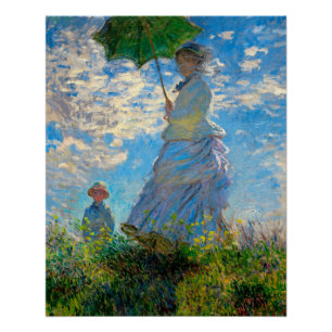 Monet Frau Sonnenschirm Impressionismus Poster