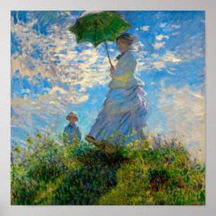 Monet Frau Sonnenschirm Impressionismus Poster