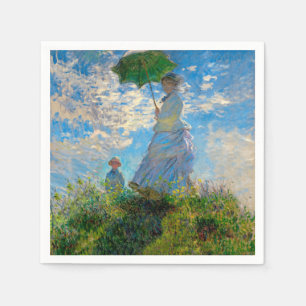 Monet Frau Sonnenschirm Impressionismus Serviette
