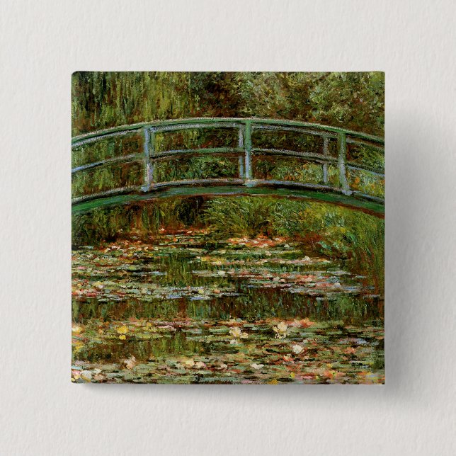 Monet French Japanese Bridge Giverney Button (Vorderseite)