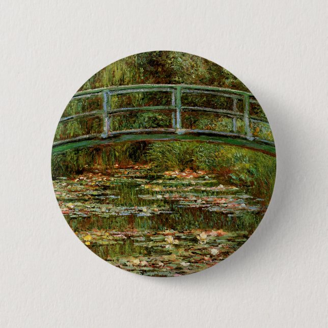 Monet French Japanese Bridge Giverney Button (Vorderseite)