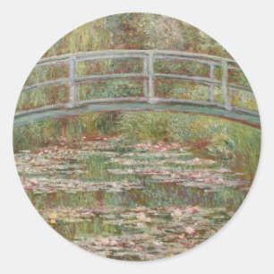 Monet French Japanese Bridge Giverney Runder Aufkleber