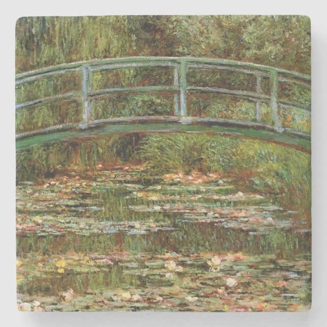 Monet French Japanese Bridge Giverney Steinuntersetzer (Vorderseite)