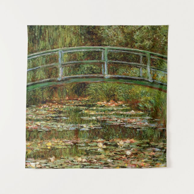 Monet French Japanese Bridge Giverney Wandteppich (Vorderseite)