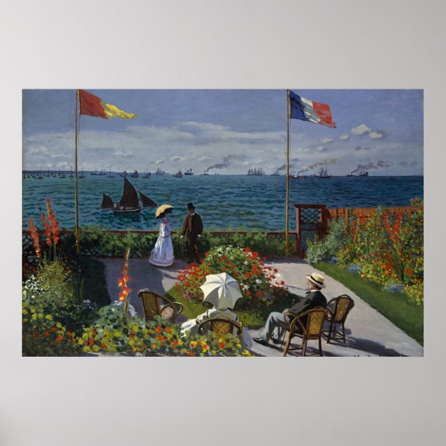 Monet Garden bei Sainte-Adresse Malerei Poster (Vorne)