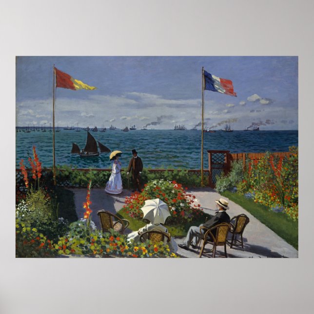 Monet Garden bei Sainte-Adresse Malerei Poster (Vorne)