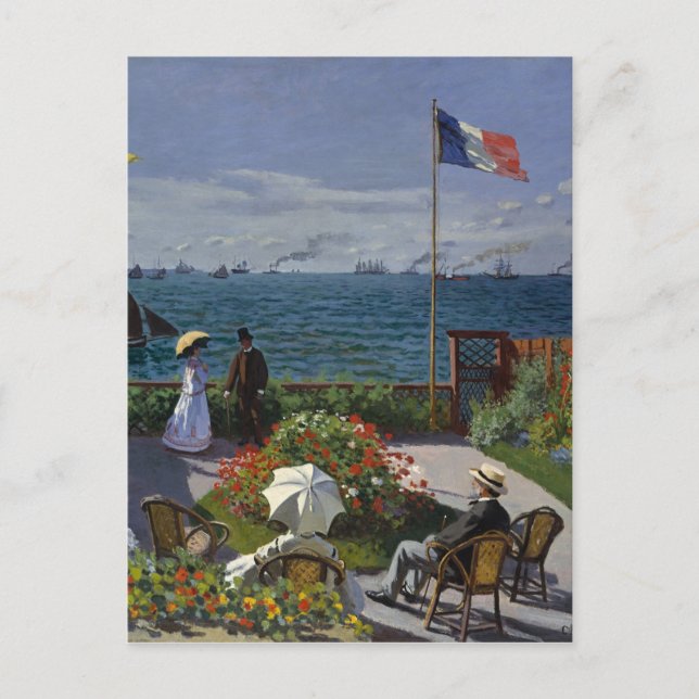 Monet Garden bei Sainte-Adresse Malerei Postkarte (Vorderseite)