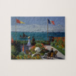 Monet Garden bei Sainte-Adresse Malerei Puzzle<br><div class="desc">Impressionistisches Gemälde von Monet - Klassische Meisterwerke - Claude Monets beeindruckende Malserie - Garten bei Sainte-Adresse</div>